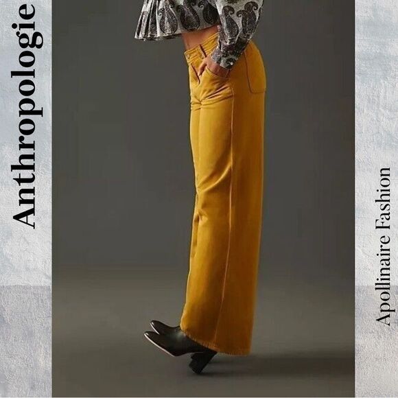 PILCRO COLUMN PANTS HIGH RISE IN DENIM YELLOW SIZE 31 NEW - Picture 4 of 8